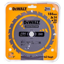 Диск пильный по дереву DeWalt CONSTRUCT DT1951 184х20мм 24T